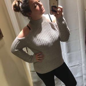Open Shoulder Knit Sweater
